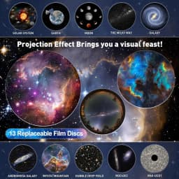 Aiopp 13 in 1 HD Galaxy Projector, Planetarium Star Projector Realistic Starry Sky Night Light ,Solar System Constellation Moon for Kids Bedroom Home Decor