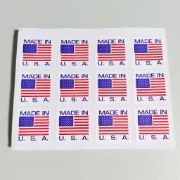 100pcs 25x25mm MADE IN U.S.A Factory Product Origin Instruction Synthetic Paper Sticker United States Manufacture