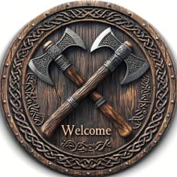 Viking Axes Welcome Sign - Aluminum Wall Art with Intricate Norse Design,Wall-Mounted Decor for Home