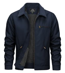 TACVASEN Heavy Duty Canvas Work Jackets Mens Construction Duck Retro Jacket Sherpa Waterproof Warm Winter Coats Cotton Pockets