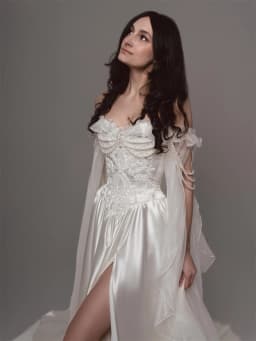 Kyoto Off The Shoulder Customized Off-white Wedding Dresses Side High Split vestidos de noche Chic A-Line robe de mariée 2026