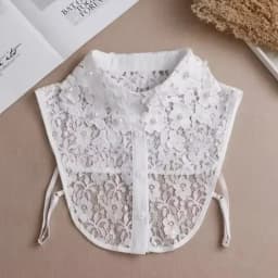Female Lace Detachable Collar Vintage Solid Fake Collar Lapel Blouse Top Adjustable Women Clothes Ladies False Collar