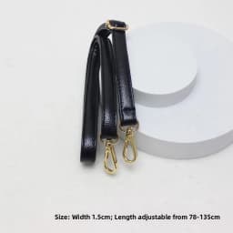 New Yu Black Leather Bag Strap Single Shoulder Crossbody Bag Long Strap School Bag Backpack Accessories Women's Bag Belt