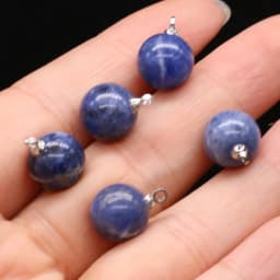 5pcs Natural Stone Agates Crystal Quartzs Damation Jaspers / Amethysts Pendant for Necklace Earring or Jewelry Making Size 10mm