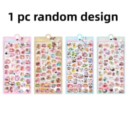 1 pc/4 pcs Cute Animals Sweet 3D Relief Stickers Journaling DIY Diary Stationery Sticker Decor School Supplies Gift
