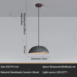 Classical Ceramic Pendant Light Coffee Shop Light Shop Lighting Tea Room Bar Table Lamp Retro LED Wooden Small Chandelier