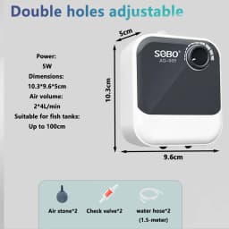 Aquarium Oxygen Air Pump Fish Tank Adjustable Air Volume High Power Oxygenator Air Compressor Aerator 220v