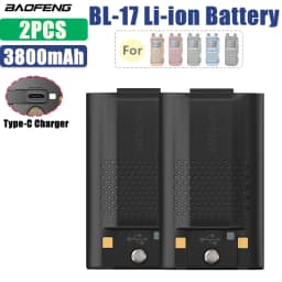 Original Baofeng UV-17 Pro GPS Li-ion Battery 3800mAh Battery Type-C Charging For UV-17 Max UV-17L UV17 Pro V1 V2 Walkie Talkie