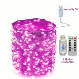 5/10/20/30M Remote Control Copper Wire Lamp with 8 Functions USB LED String Lamp Flower Wreath Wedding Christmas Decoration Lamp