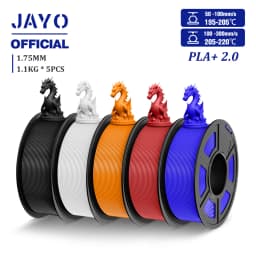 JAYO Updgrade 2.0 PLA+ 3D Filament 1.75mm PLA Plus 3D Printer Filament Neatly Wound 3D Filament PLA For FDM 3D Printer 5 Rolls