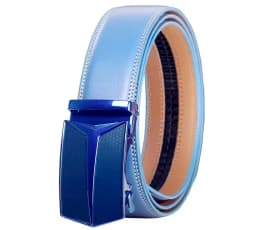 Unisex Click Belts for Men Luxury Brand Designer Fashion Automatic Buckle Genuine Leather Men's Belt Male Jeans Waist Strap Blue