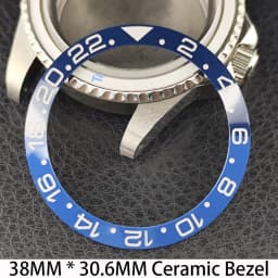 Sloping 38mm * 30.6mm Ceramic/Aluminum Bezel GMT and Diving Watch Insert Fits for 40mm Men's Watch Case Bezel Replacement Insert