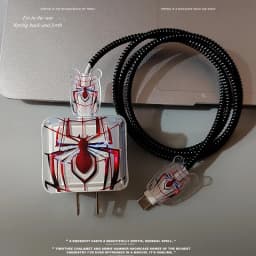 Anime Spider Man USB Data Cable Protective Case DIY Cartoon Spider Man Cute PVC Protective Sleeve Suitable for 20W Phone