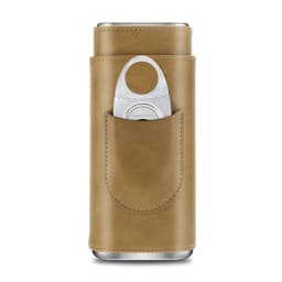 3-pack Cigar Case Portable Leather Holder Box Storage with Stainless Steel Sharp Cigar Cutter Luxury Smoking Accessories CH-24FA