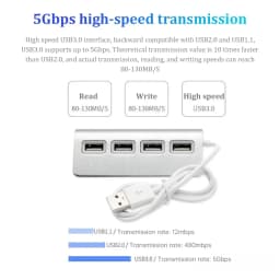 Aluminum Alloy USB 3.0 HUB 5Gbps High Speed Docking Station Expander OTG Multi Splitter Adapter for MacBook Pro/Air/Huawei Mate