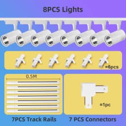 Full Set Led Track Lights 50W 40W 20W Cob Ceiling Rail Spotlight Lighting Indoor For Living Room Kitchen Decor Led Track Lights
