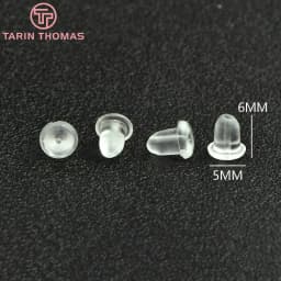 (4090) 100PCS 4x5MM 5x6MM White Rubber Earring Back Diy Jewelry Findings Accessories Wholesales