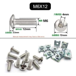 10 Set Plastic Cover Silver Stainless Steel Screw Bolt and U Type Clips with Nut 6mm 5mm for Motorcycle Scooter ATV Moped M6