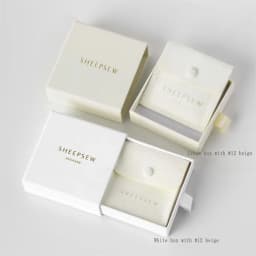SheepSew Elegant Personalized Jewelry Packaging Set Custom Deboss Embossed Logo Drawer Box With Soft Suede Pouch For Wedding Bir