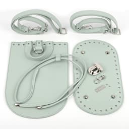 1set Diy Handmade Backpack Women Shoulder Bag Accessories Leather Bag Strap Bottom Cover With Hardware For Crochet Handbag