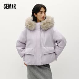 Semir Women Down Jacket 90 Percent Down Fill Windproof Waterproof Oil Resistant Stain Resistant Loose Fit 2026 New
