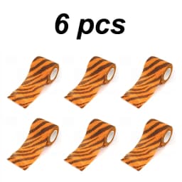 6 Rolls Vet Wrap Cohesive Bandage Self Adhesive Elastic Tape Animal Print Non-woven Breathable for Dog Cat Horse Wound Care
