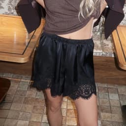 Tuularose White Lace Shorts Fashion Lace Patchwork Loose Satin Shorts New Elegant Luxury Casual Office Lady Chic Women's Shorts