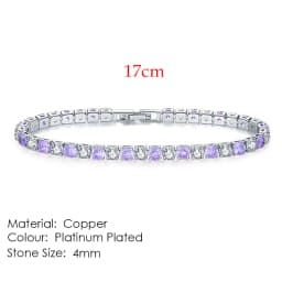 Chic 4mm Round Colorful Crystal Tennis Bracelets Silver Color Adjustable Folding Buckle Chain Bracelet on Hand Fashion Jewelry