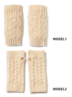 100% Real Cashmere Autumn Winter Thick Cable Gloves Mitten Fingerless Warm Wrist Length Thumb Hole Mitts Classic Female Elegant