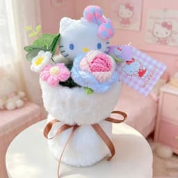 Genuine Hello Kitty Plush Toy Anime Stuffed Animals Keychains Creative Handmade Bouquets Christmas Vanlentine Birthday Gifts
