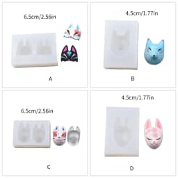Eye Catching Foxes Mask Accessories Making Silicone Mold DIY Clay Resin Moulds R3MC