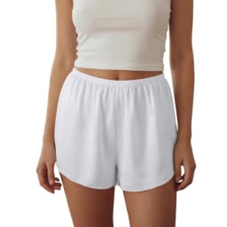 Womens Satin Shorts Loose Casual Solid Color Elastic Waist Mini Shorts Stylish Summer Streetwear