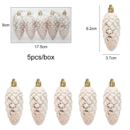5pcs Christmas Tree Pendant Painted Pine Cone Balls Hanging Ornament 2024 New Year Noel Gift Navidad Christmas Home Decoration