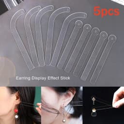 5*Transparent Acrylic Earring Try On Stick Forecast Shop Special Tool Ear Stud Jewelry Trial Display Holder Rack for Live Stream