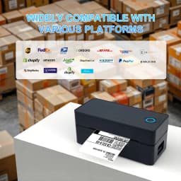 Thermal Label Printer Portable No Ink Required 203DPI 4x6 for Small Business Bluetooth USB High Speed Express Airway Bill