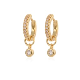 CRMYA Gold Silver Filled Hoop Earring CZ Zircon Heart Higgle Stud Earrings For Women Jewelry Earings Wholesale Aretes De Mujer
