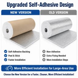 7mm Thick Double-sided Aluminum Foil Insulation Roll with Self-adhesive Kraft Paper Backing Heat Sound Proof Reflective Foam Mat