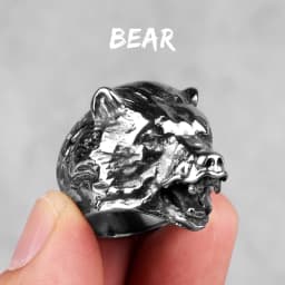 Stainless Steel Animal Men Rings Eagle Dog Dragon Bird Snake Punk Hip Hop Trendy For Male Boy Jewelry Creativity Gift Wholesale
