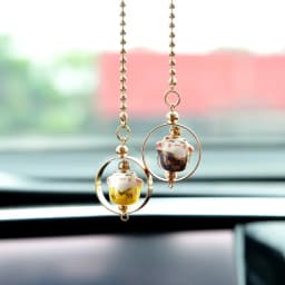 Car Pendant Lucky Cat Rearview Mirror Decoration Ceramics Alloy Dashboard Accessories Gift