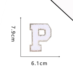 A-Z White Chenille Letter Patches Towel Sequins Clothing Patch Clothes Sew on Applique DIY Garment Hat Decor