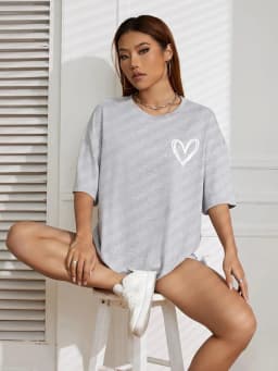 Simple Love Printed Womens T Shirts Summer Breathable Clothes Casual Fashion Short Sleeve Street Oversized All Match T-Shirts
