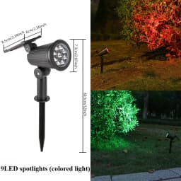 9 LED Solar Spotlights Outdoor Waterproof Spotlights Backyard Lighting Ground Mounted Lawn Lights With Adjustable Brightness