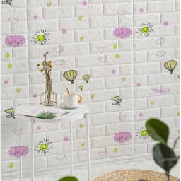 70cm*2m 3D Soft Foam Brick Wallpaper Sticker Roll DIY Self Adhesive Living Room Home Kitchen Bathroom Decorative Wall Paper
