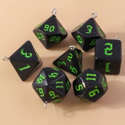 Leslie 7pcs/set Colorful Different Number Acrylic Dice Charms Game Props Multi-faceted Digital Dice for DIY Jewelry Making
