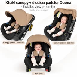 3-Piece Replacement Canopy & Shoulder Pads Compatible With Doona+ Car Seats And Strollers - Soft Fabric Thickened Design