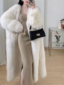 Eco-Friendly Long Fur Coat Women's Winter Fashionable Young Style High-End Brand Warm Windproof Color Loose Fit