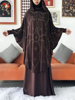 Two Piece Set Jilbab Prayer Clothes Muslim Abaya Set Women Prayer Garment Dress Hijab Long Khimar Skirt Sets Islamic Ramadan