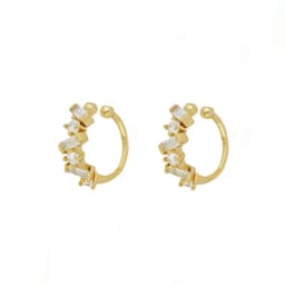 CRMYA Gold Silver Filled Hoop Earring CZ Zircon Heart Higgle Stud Earrings For Women Jewelry Earings Wholesale Aretes De Mujer