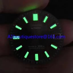 High Quality Watch Modification Accessories 62MAS Dial Green C3 Super Luminous Faces 28.5mm Calendar Sun Patterned Disk Surface