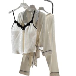 Elegant French Pajamas 3PCS Set Exquisite Jacquard Long Sleeve Cardigan Cami Trouser Suits Spring Summer Nightwear Homewear